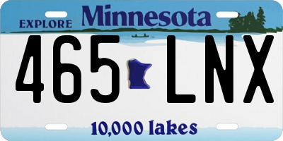 MN license plate 465LNX