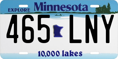MN license plate 465LNY