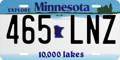 MN license plate 465LNZ