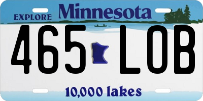 MN license plate 465LOB