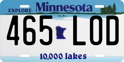 MN license plate 465LOD