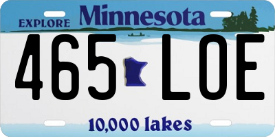 MN license plate 465LOE