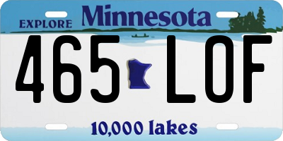MN license plate 465LOF
