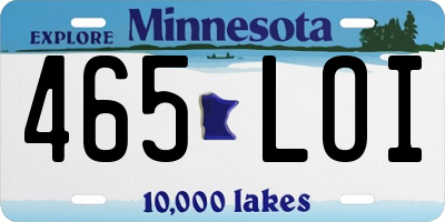 MN license plate 465LOI