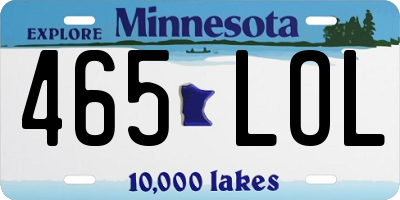 MN license plate 465LOL
