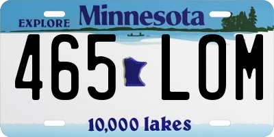 MN license plate 465LOM