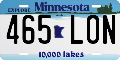 MN license plate 465LON
