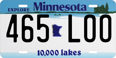 MN license plate 465LOO