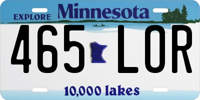 MN license plate 465LOR