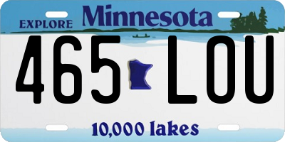 MN license plate 465LOU