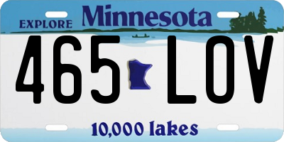 MN license plate 465LOV