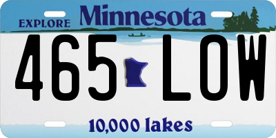MN license plate 465LOW
