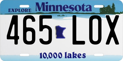 MN license plate 465LOX