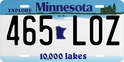 MN license plate 465LOZ