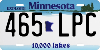 MN license plate 465LPC