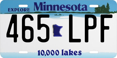 MN license plate 465LPF