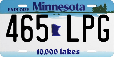 MN license plate 465LPG
