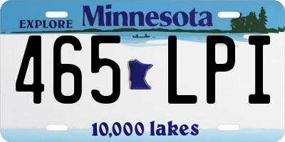 MN license plate 465LPI
