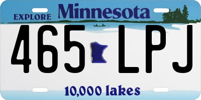 MN license plate 465LPJ