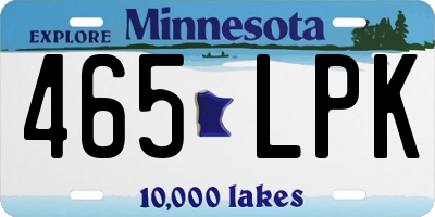 MN license plate 465LPK