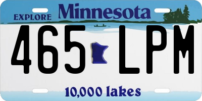 MN license plate 465LPM