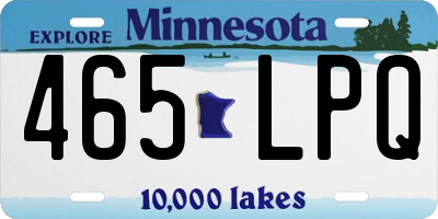 MN license plate 465LPQ