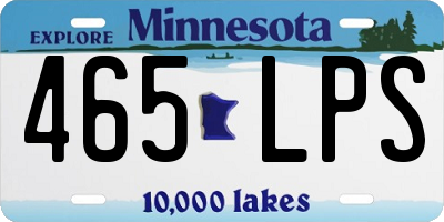 MN license plate 465LPS