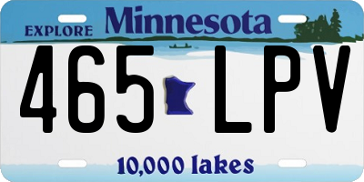 MN license plate 465LPV