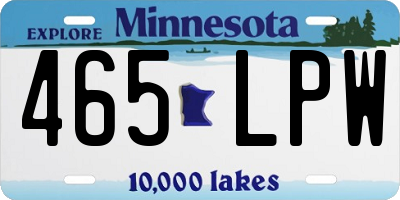 MN license plate 465LPW
