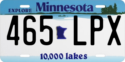 MN license plate 465LPX