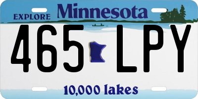 MN license plate 465LPY