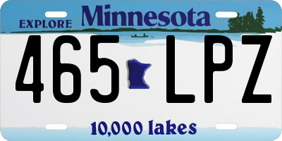 MN license plate 465LPZ