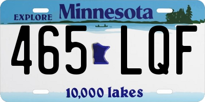 MN license plate 465LQF