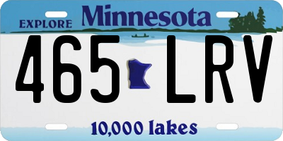 MN license plate 465LRV