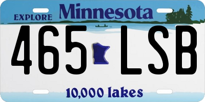 MN license plate 465LSB