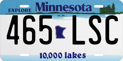 MN license plate 465LSC