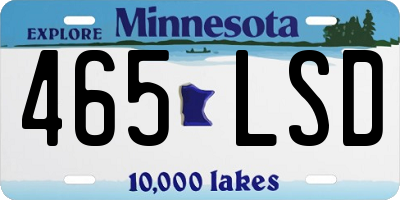 MN license plate 465LSD