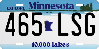 MN license plate 465LSG