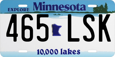 MN license plate 465LSK