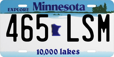 MN license plate 465LSM