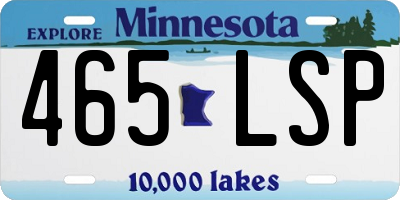 MN license plate 465LSP