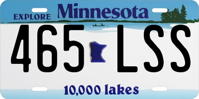 MN license plate 465LSS