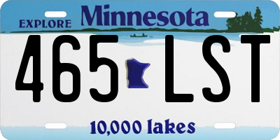 MN license plate 465LST