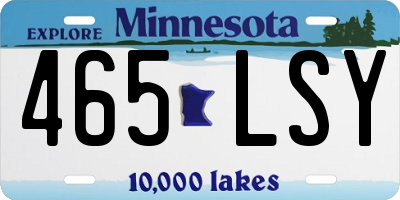 MN license plate 465LSY