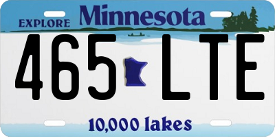 MN license plate 465LTE