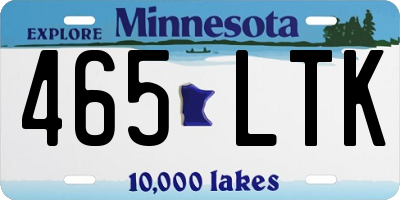 MN license plate 465LTK