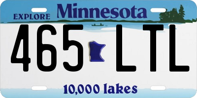 MN license plate 465LTL