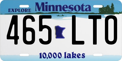 MN license plate 465LTO
