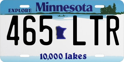 MN license plate 465LTR
