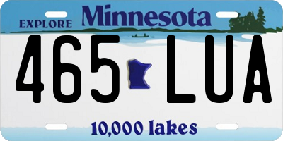 MN license plate 465LUA